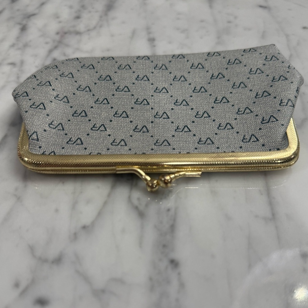 EXCELLENT Vintage 1970s VR Gray Patterned Clutch Coin Purse - Picture 3 of 6
